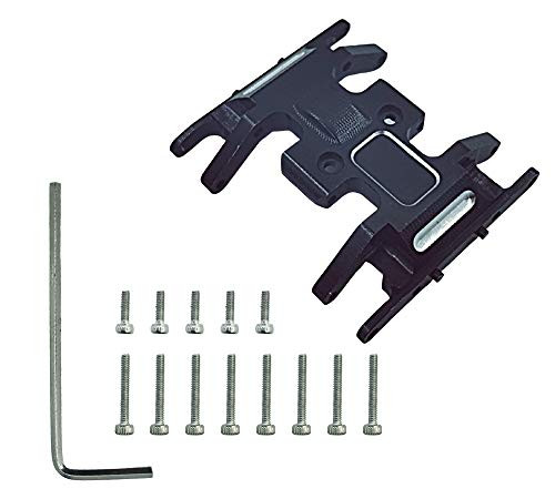 HOPLEX Aluminum RC Chassis Armor Kit Skid Plate Center Frame Brace Gearbox Mount Transmission Skid Plate Gearbox Base for AXIAL SCX24 AXI90081 Upgrades Parts 1/24 RC Crawler Car