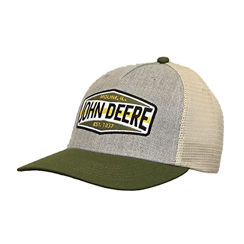 John Deere Colorblock Patch Mesh Backed Hat- Ivory