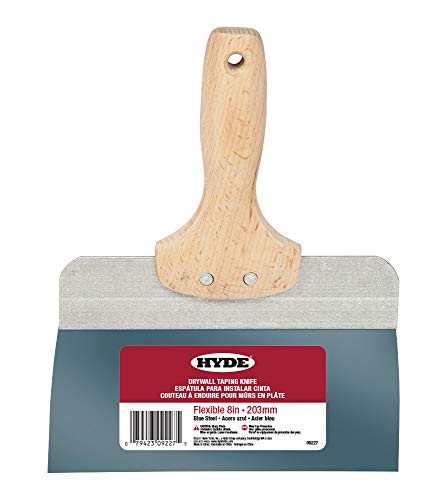 Hyde Tools 09227 8-Inch Pro Hardwood Taping Knife with Extruded Back, Blue Steel