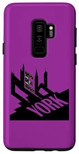 Galaxy S9Plus New York City Buildings Typographic Purple Colors Design Case