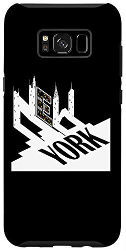 Galaxy S8Plus New York City Buildings Typographic Design Black Background Case