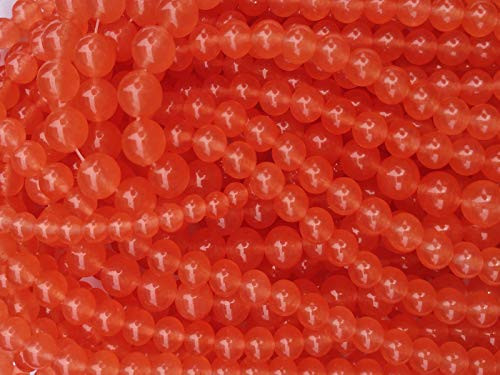 100pcs 10mm Orange Red Chalcedony Beads Natural Round Stone Beads Loose Smooth Crystal Quartz Gemstone for Jewelry Making Craft DIY -Orange Red Chalcedony Beads 10mm- 013-