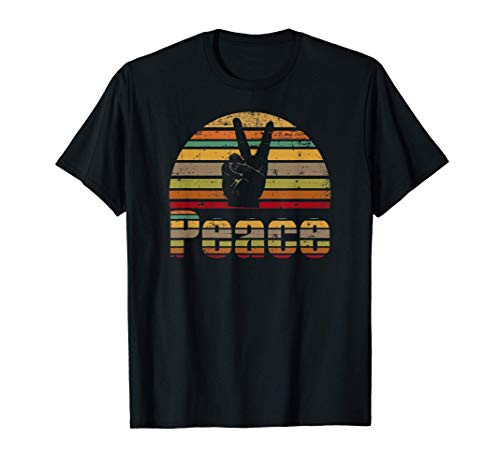 Peace Sign tshirt Retro Love 60's 70's Hippie Gift T-Shirt