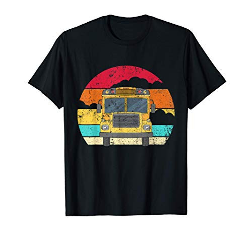 Retro Yellow School Bus for School Bus Driver and Busman T-Shirt
