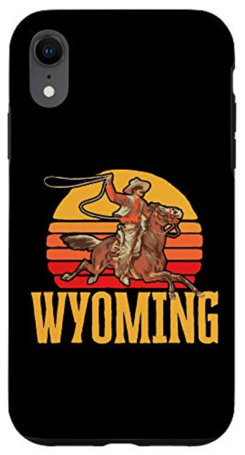 iPhone XR Wyoming Retro Roping Cowboy Vintage Graphic Case iPhone XR Wyoming Retro Roping Cowboy Vintage Graphic Case
