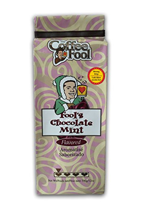 The Coffee Fool Drip Grind Coffee, Fool's Chocolate Mint Strong, 12 Ounce The Coffee Fool Drip Grind Coffee, Fool's Chocolate Mint Strong, 12 Ounce