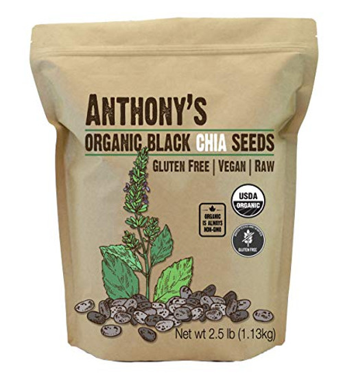 Anthony's Organic Chia Seeds 2.5lbs, Batch Tested Gluten-Free, Non-GMO