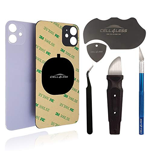 Cell4less Back Glass Compatible with The iPhone 11 Back Glass Replacement W/Full Body Adhesive- Removal Tool- and Wide Camera Hole for Quicker Installation -Purple w/Toolkit-