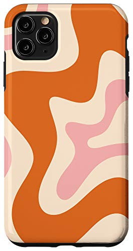 iPhone 11 Pro Max Retro Liquid Swirl Abstract Pattern Orange Pink Cream Case