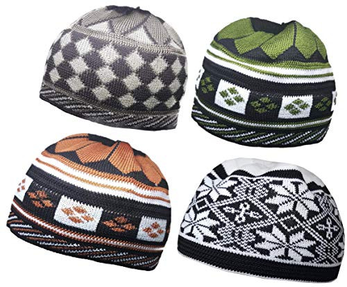 Set 4 Color Muslim Beanie Skull Cap AMN-266 Islam Kufi Hat Crochet Taqiyah Takke Eid Ramadan Gift Set 4 Color Muslim Beanie Skull Cap AMN-266 Islam Kufi Hat Crochet Taqiyah Takke Eid Ramadan Gift
