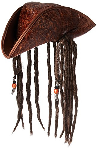 Jacobson Hat Company Men's Caribbean Pirate with Braids, Brown, One Size