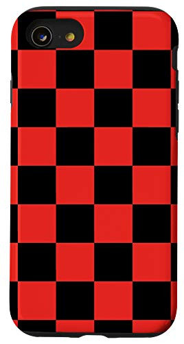 iPhone SE -2020- / 7 / 8 Checkered Red And Black Checkerboard Phone Case