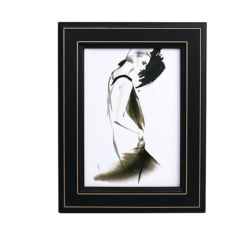 BWPFRAME Picture Frames 5x7- Black  and  Gold Line Wood Photo Frames 5x7 Modern Wedding 5x7 Picture Frames with high-definition glass for wall-mounted and desktop displays?Boxwood?