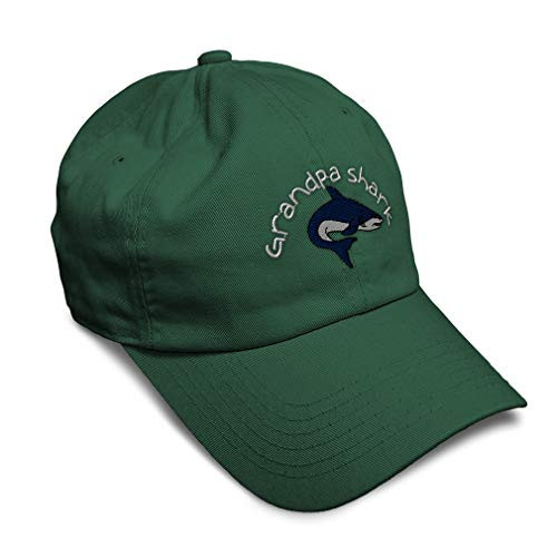 Soft Baseball Cap Grandpa Shark and Sea Animal Embroidery Twill Cotton Dad Hats for Men and Women Buckle Closure Forest Green Soft Baseball Cap Grandpa Shark and Sea Animal Embroidery Twill Cotton Dad Hats for Men and Women Buckle Closure Forest Green