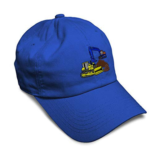 Speedy Pros Soft Baseball Cap Excavator Embroidery Twill Cotton Dad Hats for Men and Women Buckle Closure Royal Blue Design Only Speedy Pros Soft Baseball Cap Excavator Embroidery Twill Cotton Dad Hats for Men and Women Buckle Closure Royal Blue Design Only