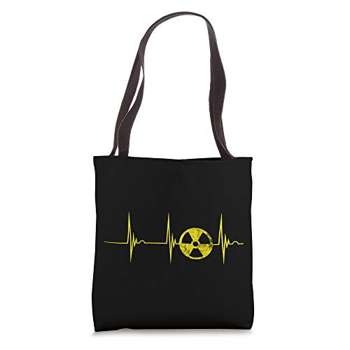 Nuclear Radiation Heartbeat EKG Pulse Fallout Symbol Sign Tote Bag