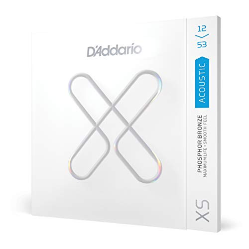 D'Addario XS Acoustic Guitar Strings- Phosphor Bronze- Light- 12-53