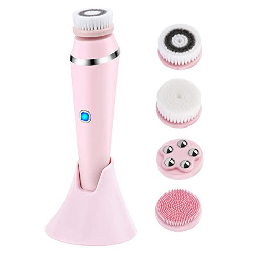 Rechargeable Facial Cleansing Spin Brush Set- Waterproof Electric Face Cleansing Brush with 4 Brush Heads 3 Modes for Deep Skin Cleansing Exfoliating Massaging Rechargeable Facial Cleansing Spin Brush Set- Waterproof Electric Face Cleansing Brush with 4 Brush Heads 3 Modes for Deep Skin Cleansing Exfoliating Massaging