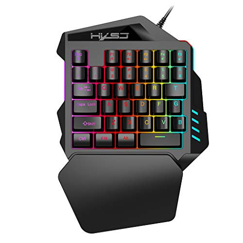 Gazechimp One Handed Keyboard | Gaming keypad | RGB LED Backlit- 35 Keys for One Handed Gaming Keyboard