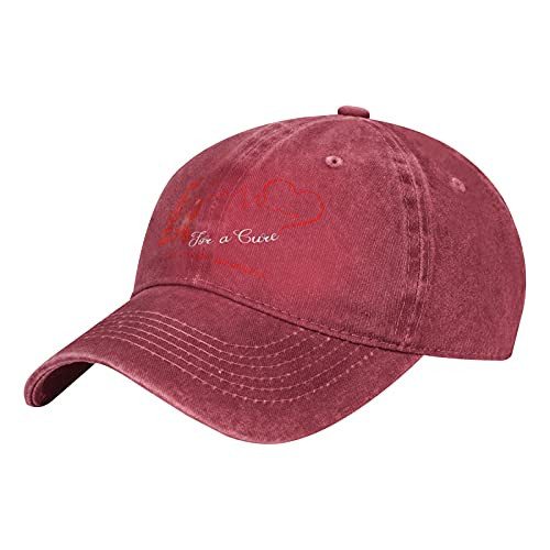 RELAXLAMA Hope for a Cure Heart Disease Awareness Cool Adjustable Cowboy Hat Denim Baseball Caps Unisex