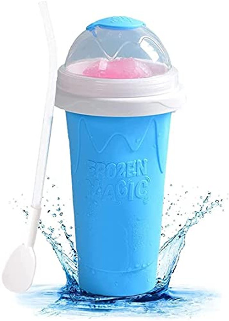 YQJY Slushy Maker TIK TOK Magic Quick Frozen Smoothies Cup Cooling Cup Double Layer Squeeze Cup Slushy Maker- Homemade Milk Shake Ice Cream Maker DIY it for Children and Family-Blue YQJY Slushy Maker TIK TOK Magic Quick Frozen Smoothies Cup Cooling Cup Double Layer Squeeze Cup Slushy Maker- Homemade Milk Shake Ice Cream Maker DIY it for Children and Family-Blue