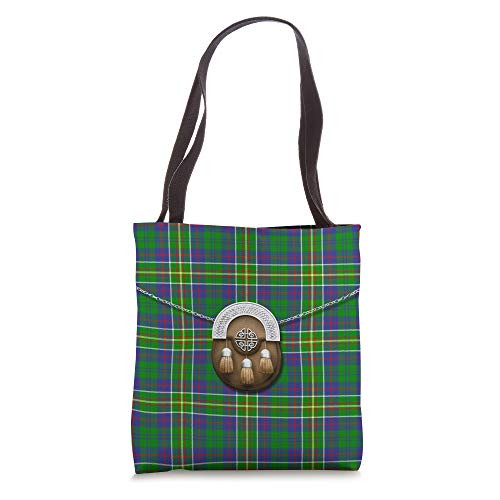 Scottish Clan Hunter Tartan Plaid With Sporran Tote Bag