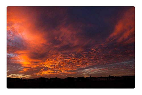 LESGAULEST Doormat Floor Rug/Mat -23.6 x 15.7 inch- - Sunset Sunset Skies Clouds Skyline Oranges Purples 2