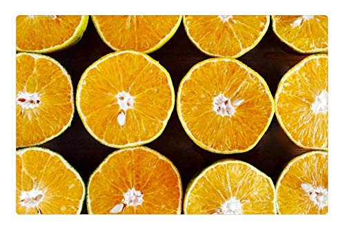 LESGAULEST Doormat Floor Rug/Mat -23.6 x 15.7 inch- - Oranges Orange Yellow Cut Slice Half Fruit Juicy LESGAULEST Doormat Floor Rug/Mat -23.6 x 15.7 inch- - Oranges Orange Yellow Cut Slice Half Fruit Juicy