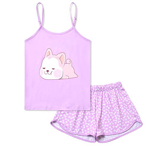 Jxstar Girls Dog Pj Sets Summer Pajamas Kids Cotton Sleepwear Shirt Shorts-Size 6 7 Jxstar Girls Dog Pj Sets Summer Pajamas Kids Cotton Sleepwear Shirt Shorts-Size 6 7