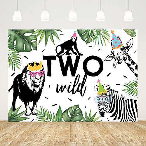 Ticuenicoa 7x5ft Two Wild 2nd Birthday Backdrop Jungle Safari Animals Background for Photography Tropical Leaves Backdrop Boy Girl Second Birthday Party Decorations 2 Years Old Photo Booth Props Ticuenicoa 7x5ft Two Wild 2nd Birthday Backdrop Jungle Safari Animals Background for Photography Tropical Leaves Backdrop Boy Girl Second Birthday Party Decorations 2 Years Old Photo Booth Props