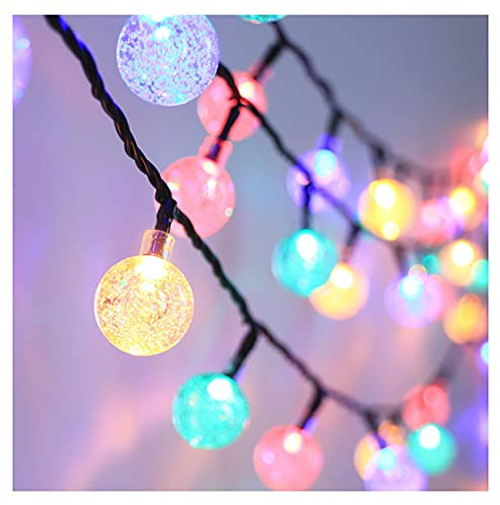 Solar String Lights Garden Lamp with 50 LED Bulb -Outdoor String Lights Multi-Colored Waterproof Crystal Ball Fairy Lights- Decoration Lighting for Home- Garden- Patio- Yard- Christmas -Multi- Solar String Lights Garden Lamp with 50 LED Bulb -Outdoor String Lights Multi-Colored Waterproof Crystal Ball Fairy Lights- Decoration Lighting for Home- Garden- Patio- Yard- Christmas -Multi-