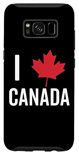 Galaxy S8 I Love Canada with Red Maple Leaf Heart Tee Shirt Case