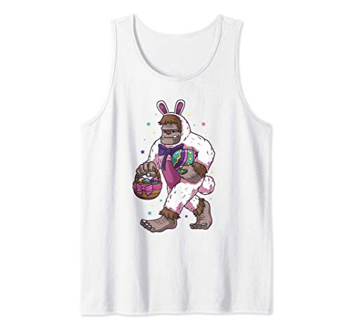 Easter Bunny Bigfoot Sasquatch Easter Egg Basket Gift Tank Top