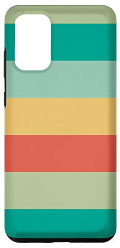 Galaxy S20Plus Cute Retro Stripe Pattern in Sage Mint Orange Case