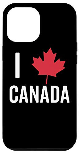 iPhone 12 Pro Max I Love Canada with Red Maple Leaf Heart Tee Shirt Case