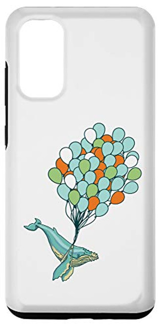 Galaxy S20 Blue Whale and Bunch of Balloons Illustration Case Galaxy S20 Blue Whale and Bunch of Balloons Illustration Case