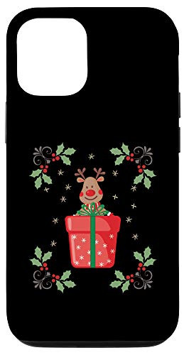 iPhone 12/12 Pro Cute Reindeer Gift Box Merry Christmas Funny Cartoon Case