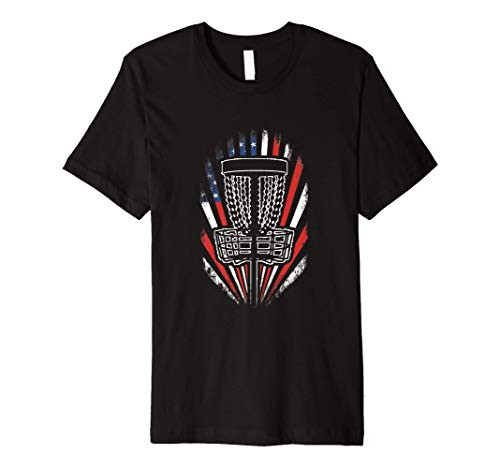 Patriotic Disc Golf Basket Disc Golfing Frisbee Disc Golf Premium T-Shirt