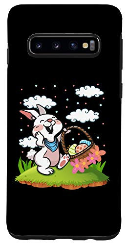 Galaxy S10 Very Cute Smiling Easter Bunny Holding Easter Egg Basket Case