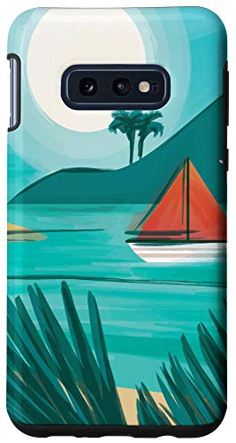 Galaxy S10e Watercolor Tropical Island Paradise Sailboat Case