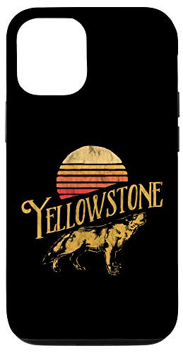 iPhone 12/12 Pro Howling Wolf Yellowstone National Park Sunset Graphic Case