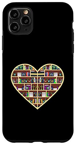 iPhone 11 Pro Max Heart Book Shelf Library Bookworm Book Nerd Gift Reading Case