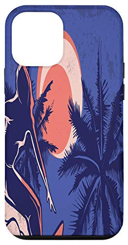 iPhone 12 mini Surfer Surfing Girl Waves Palm Tree Case
