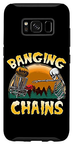 Galaxy S8 Disc Golf Banging Chains Halloween Skeleton Pumpkin Basket Case