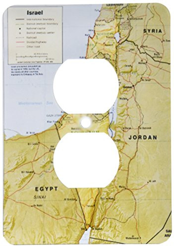 3dRose lsp_204108_6"Print Of Textured Look Topographic Israeli Map" 2 Plug Outlet Cover