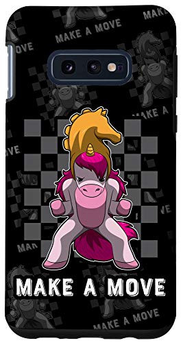 Galaxy S10e Chessboard Pattern With Unicorn Knight Piece - Chess Case