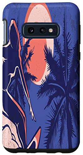 Galaxy S10e Surfer Surfing Girl Waves Palm Tree Case