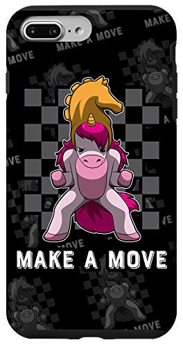 iPhone 7 Plus/8 Plus Chessboard Pattern With Unicorn Knight Piece - Chess Case