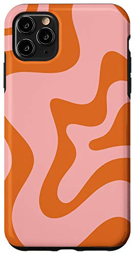 iPhone 11 Pro Max Retro Liquid Swirl Abstract Aesthetic Pattern Pink Orange Case
