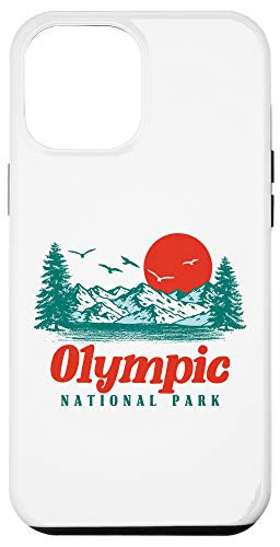 iPhone 12 Pro Max Retro Olympic National Park Mountain Trees  and  Sun Graphic Case